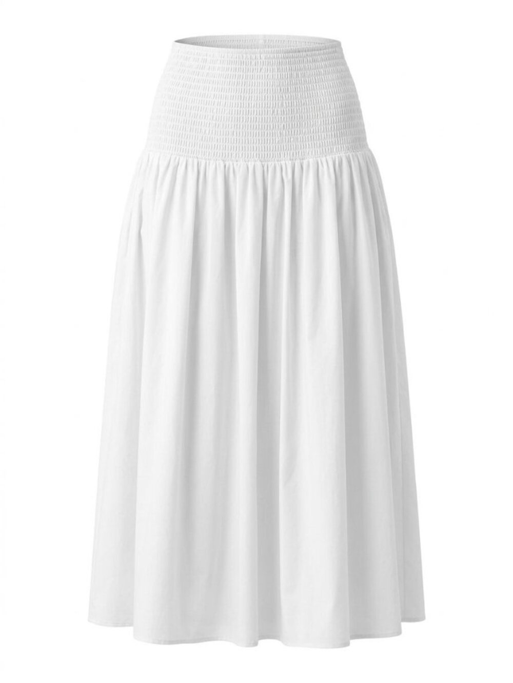 NWT Wild Fable Smocked Waist Tiered Maxi Skirt Sz S White Boho Cottagecore